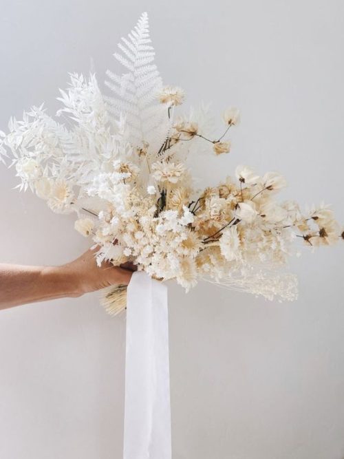 Szárazvirág menyasszonyi csokor